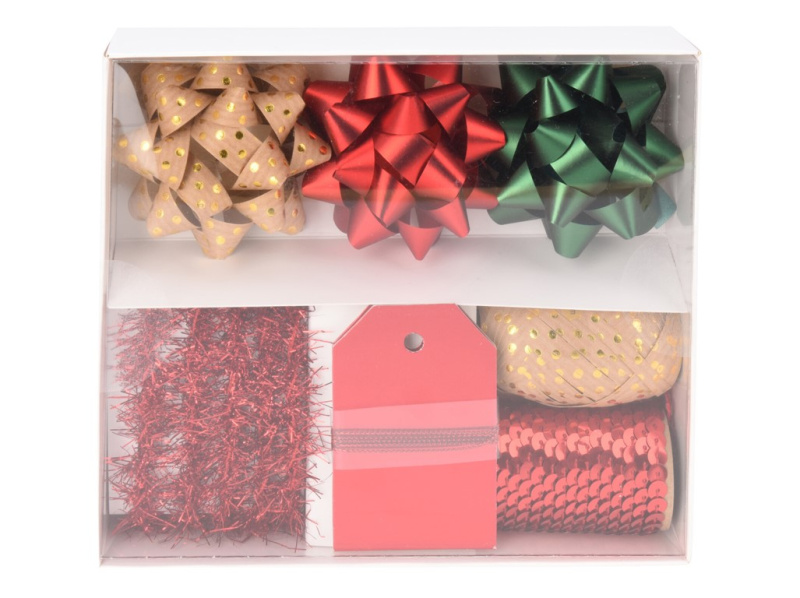 Wonderful Christmas Vánoční sada barevných mašlí a stuh