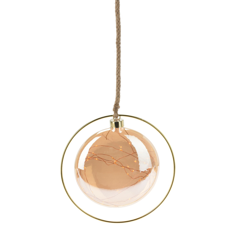 Home Styling Collection Dekorační skleněná s LED dekorací, Ø 15 cm zlatá