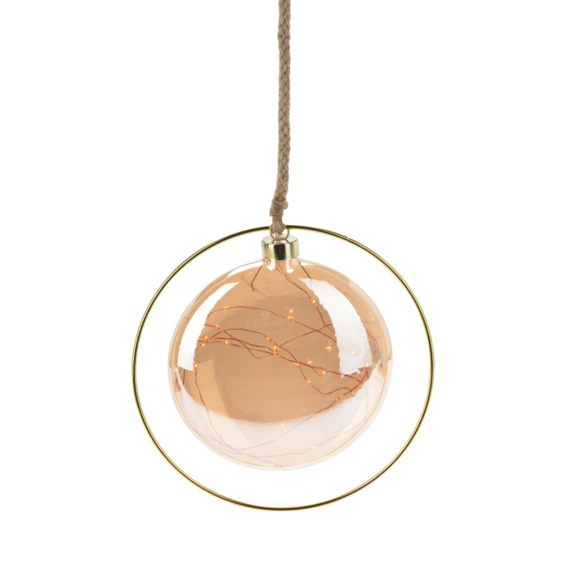 Home Styling Collection Dekorační skleněná s LED dekorací, Ø 18 cm zlatá