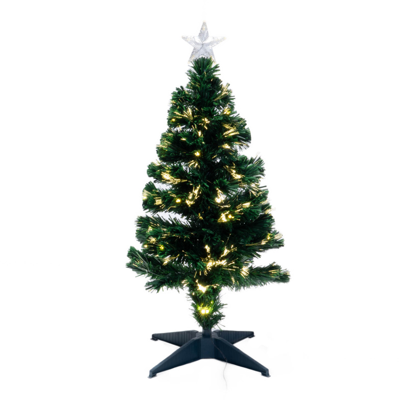 Home Styling Collection Dekorativní vánoční stromeček, optické vlákno, 90 cm zelená
