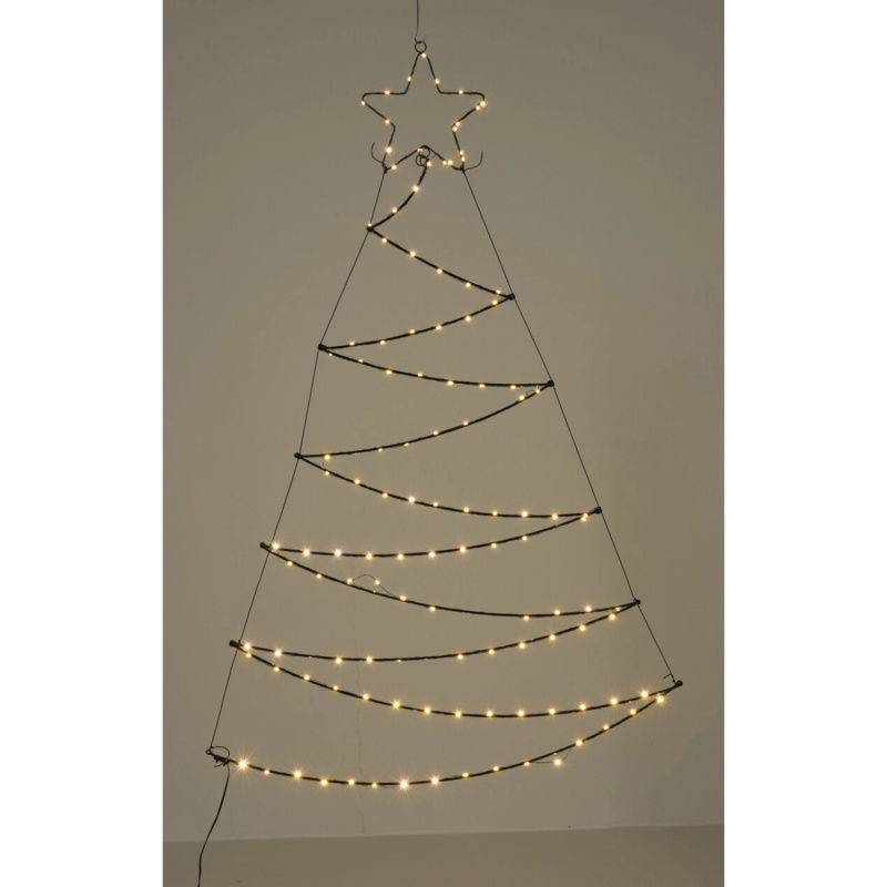 Dekorativní vánoční stromek s osvětlením 125 LED teplá bílá, 76 x 110 cm