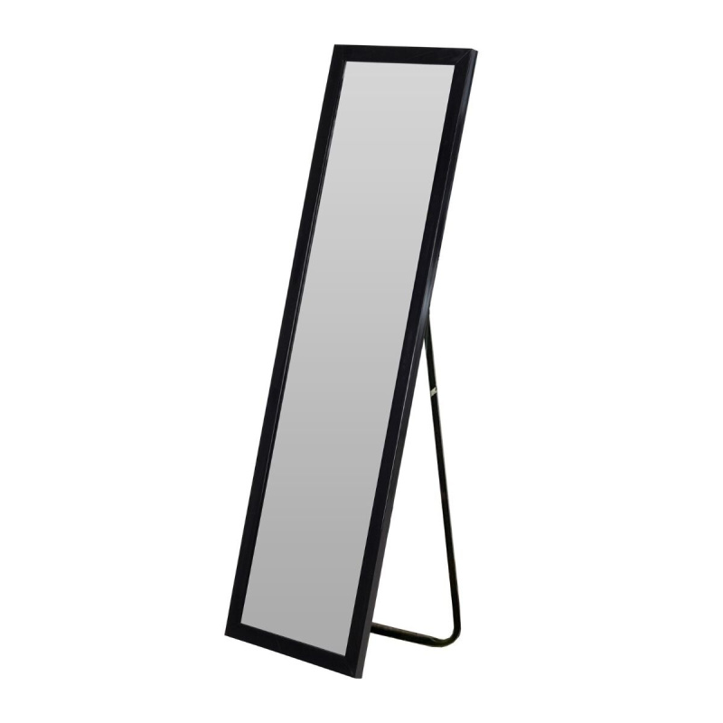 Home Styling Collection Stojací zrcadlo obdélníkové 126 cm, černé černá