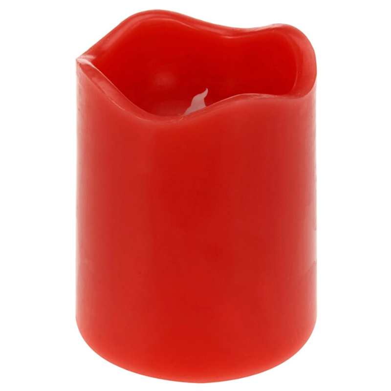 LED svíčka, červená, pr. 7 x 9 cm