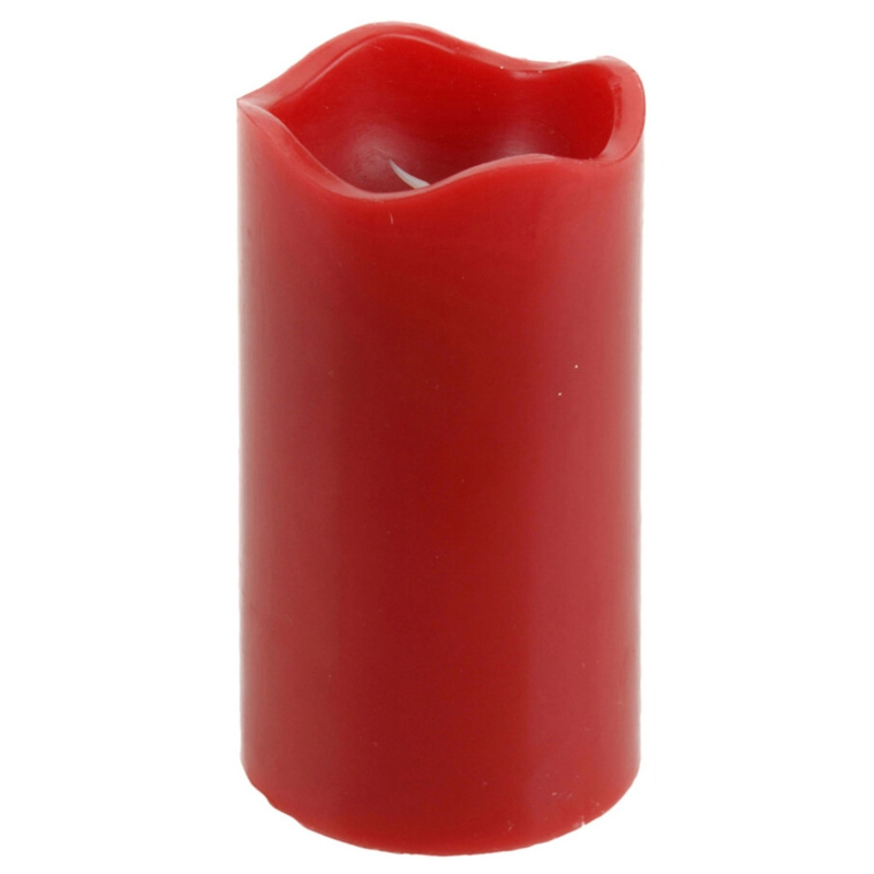 LED svíčka, červená, pr. 7 x 13 cm