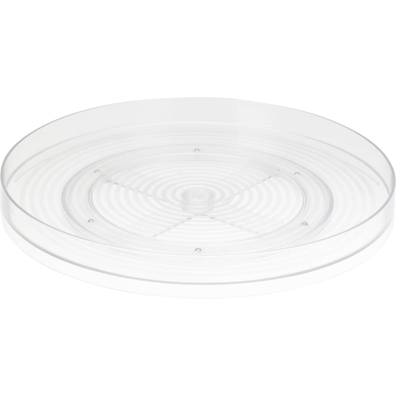 Storagesolutions Organizér do lednice, otočný, nízký, Ø 23 cm transparentní