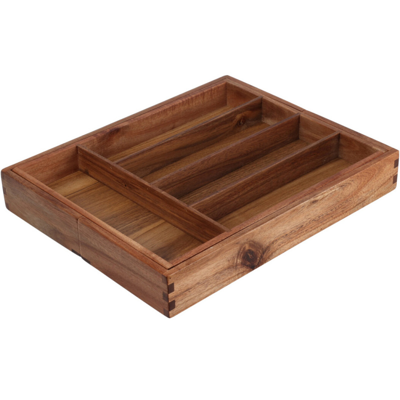 EH Excellent Houseware Příborník do zásuvky LUNU, 28-45 x 35 x 5 cm hnědý