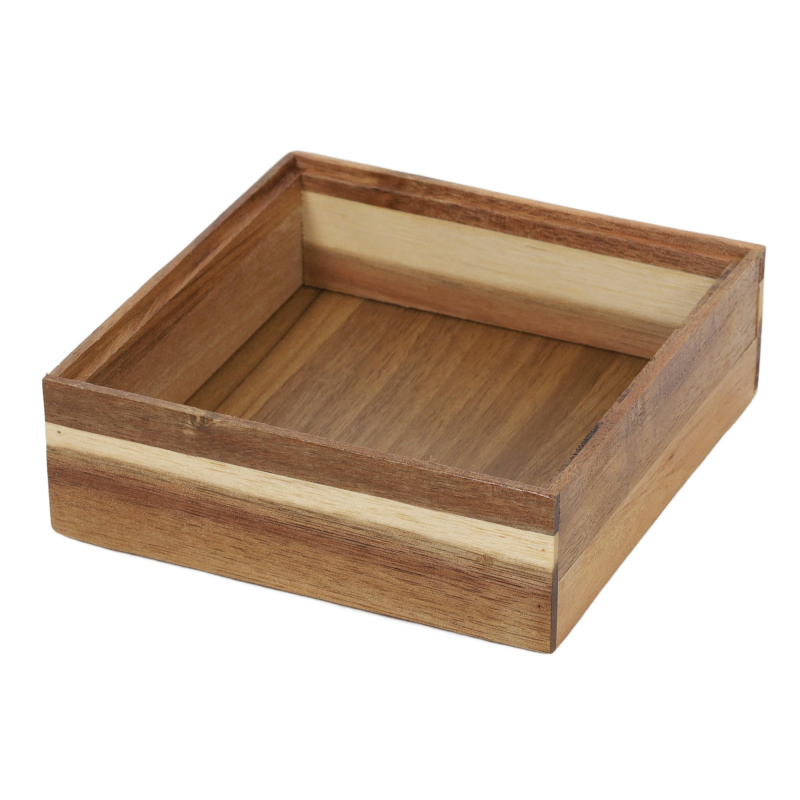 EH Excellent Houseware Dřevěný organizér HEDO do zásuvky, 15 x 15 x 5 cm hnědý