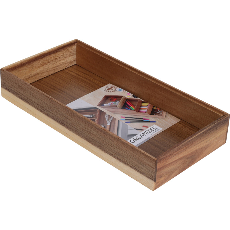 EH Excellent Houseware Dřevěný organizér HEDO do zásuvky, 30 x 15 x 5 cm hnědý