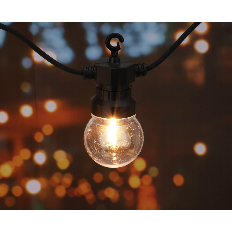 ProGarden Světelný řetěz 10 LED černá