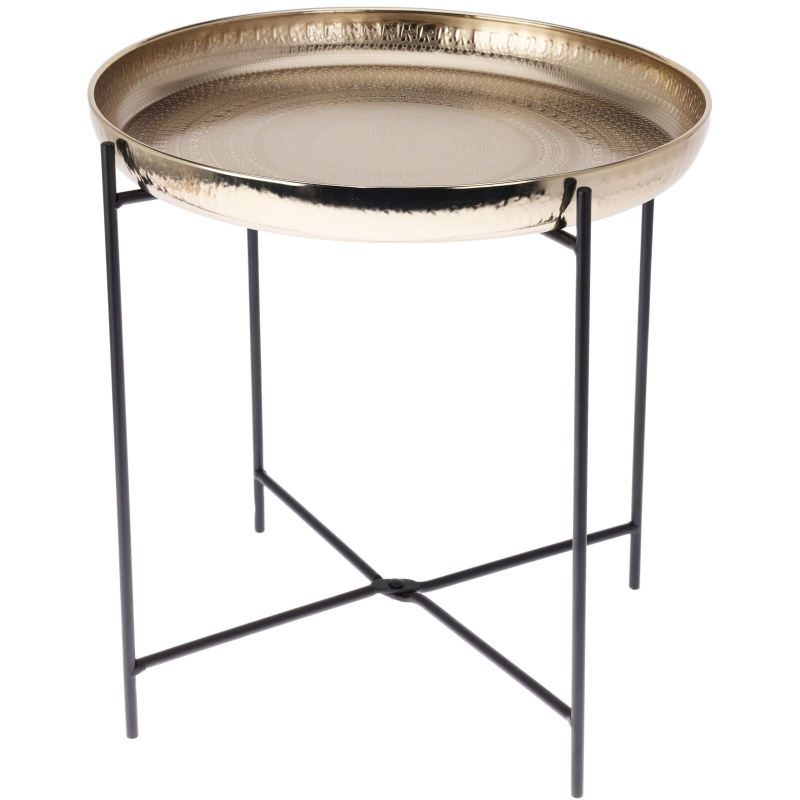 Home Styling Collection Kovový odkládací stolek, Ø 35 cm, zlatý zlatý