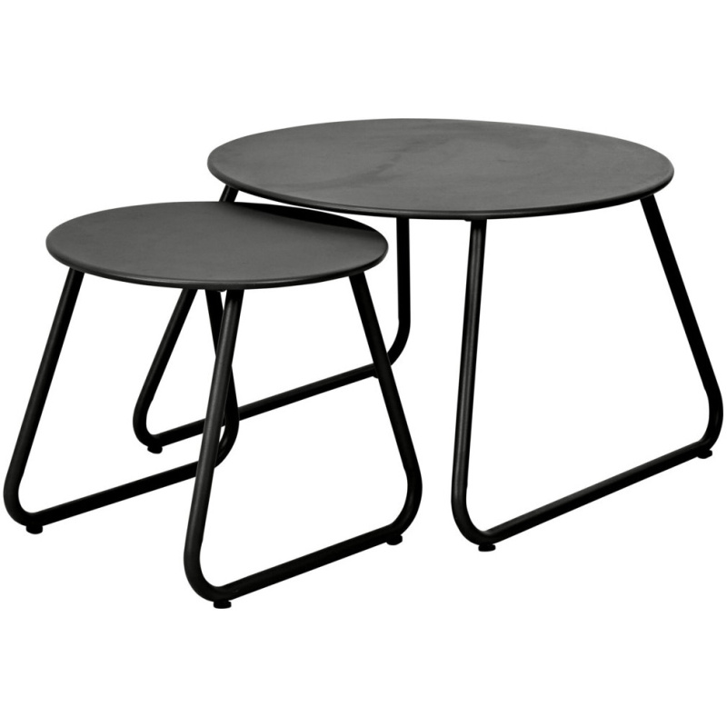 Home Styling Collection Sada kovových odkládacích stolků, Ø 40 cm, Ø 60 cm, černá barva černá