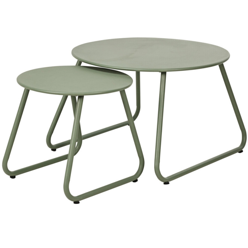 Home Styling Collection Sada kovových odkládacích stolků, Ø 40 cm, Ø 60 cm, zelená barva zelený