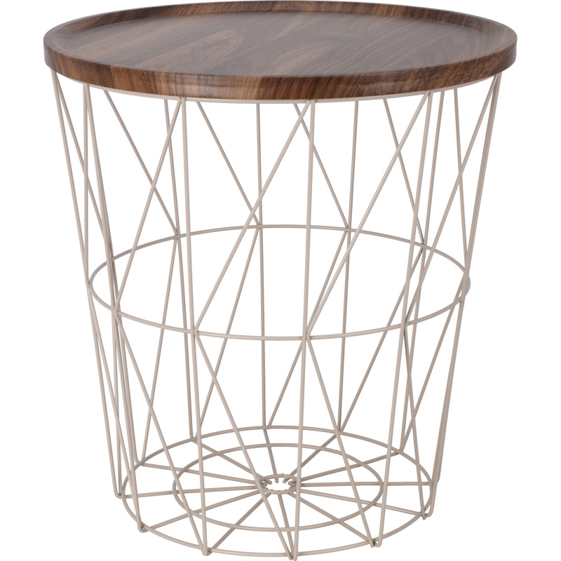 Home Styling Collection Odkládací stolek s košíkem, 37 x 39 cm, béžový béžová