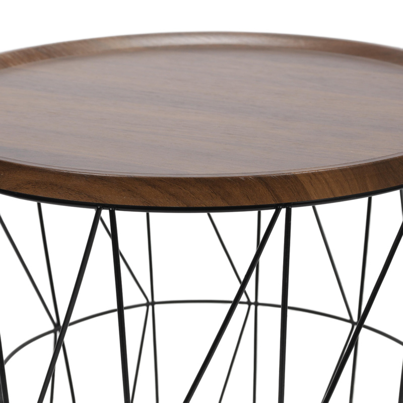 Home Styling Collection Odkládací stolek s košíkem, 38 x 40 cm, černý černá