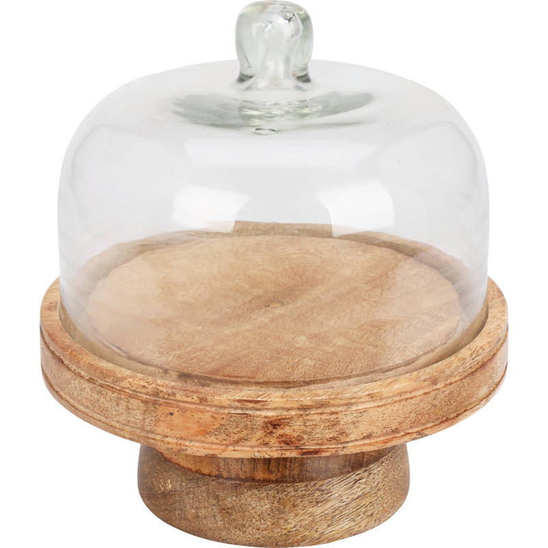 Home Styling Collection Etažér z mangového dřeva s poklopem, Ø 19 cm hnědý
