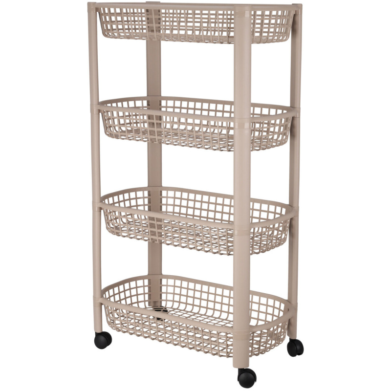 EH Excellent Houseware 4patrový kuchyňský koš, na kolečkách béžová