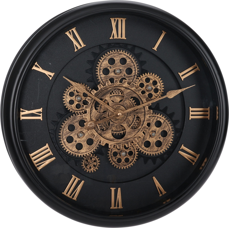 Home Styling Collection Nástěnné hodiny s viditelným mechanismem, Ø 40 cm, černé černá
