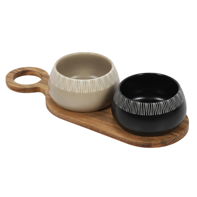 EH Excellent Houseware Misky na občerstvení RORI, 2 kusy + tác vícebarevný