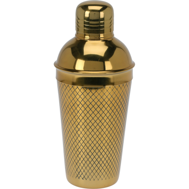 Home Styling Collection Koktejlový shaker z nerezové oceli s gravírováním, 650 ml zlatý