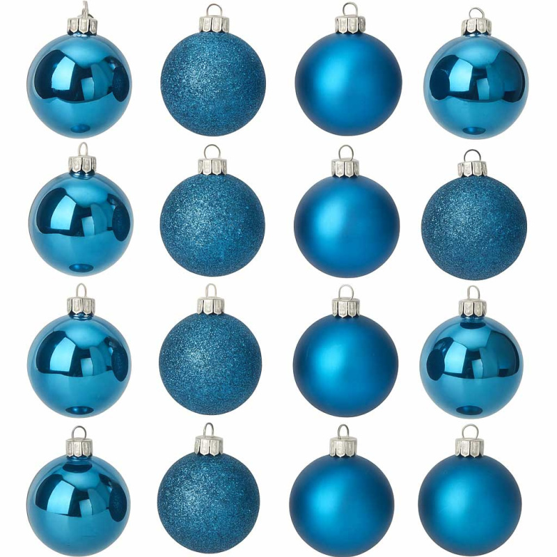 Home Styling Collection Skleněné vánoční koule Ø 8 cm, 16 kusů, modré modrý