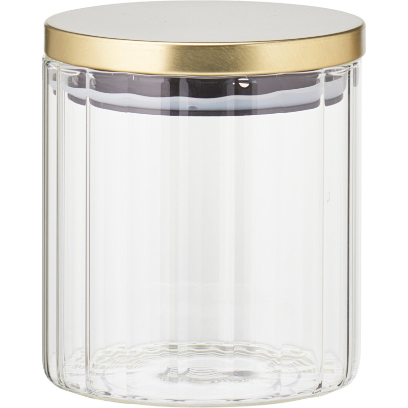 Home Styling Collection Skleněná dóza se zlatým víčkem transparentní