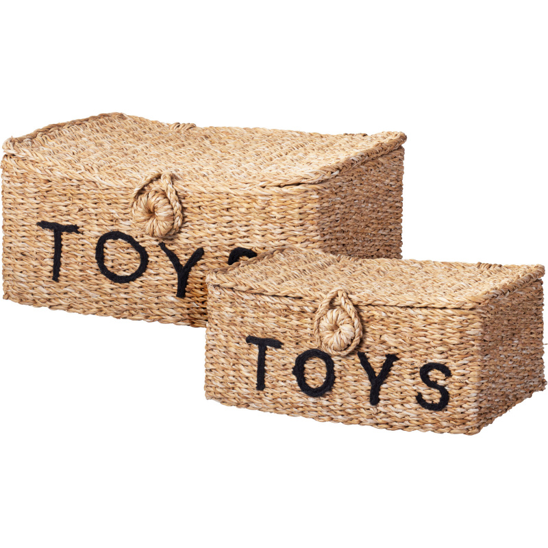 Kids Collection Uzavíratelné úložné boxy na hračky TOYS, 2 košíky hnědý
