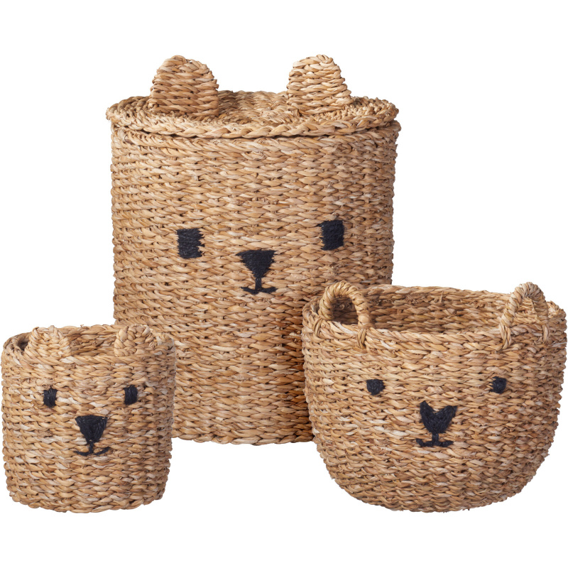 Kids Collection Úložné koše na hračky JOY, 3 kusy hnědý