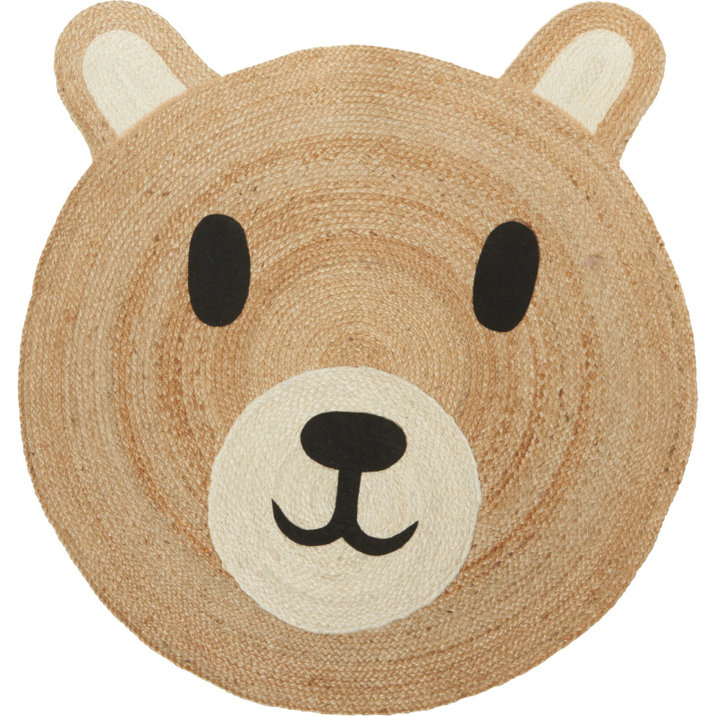 Kids Collection Dětský koberec k NIMI, medvěd s oušky, Ø 90 cm hnědý