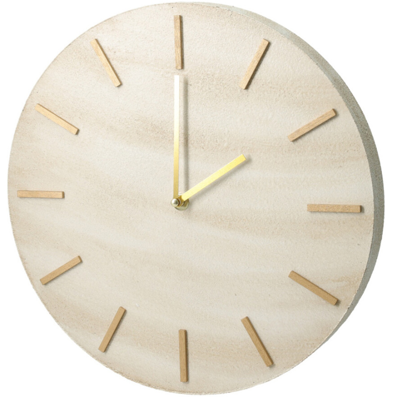 Home Styling Collection Minimalistické nástěnné hodiny SUM, mramorový vzor, Ø 30 cm béžová