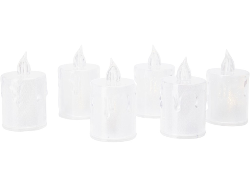 LED svíčka polypropylen 50x50x80 mm – průhledná