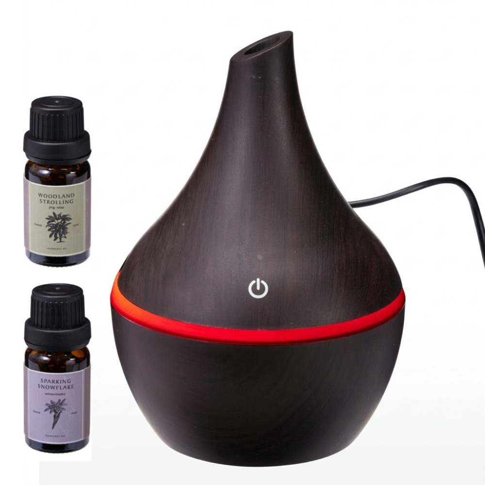 Aroma Di Rogito Zvlhčovač vzduchu USB se 2 vonnými oleji, Ø 10 x 15,5 cm - ořech orzech