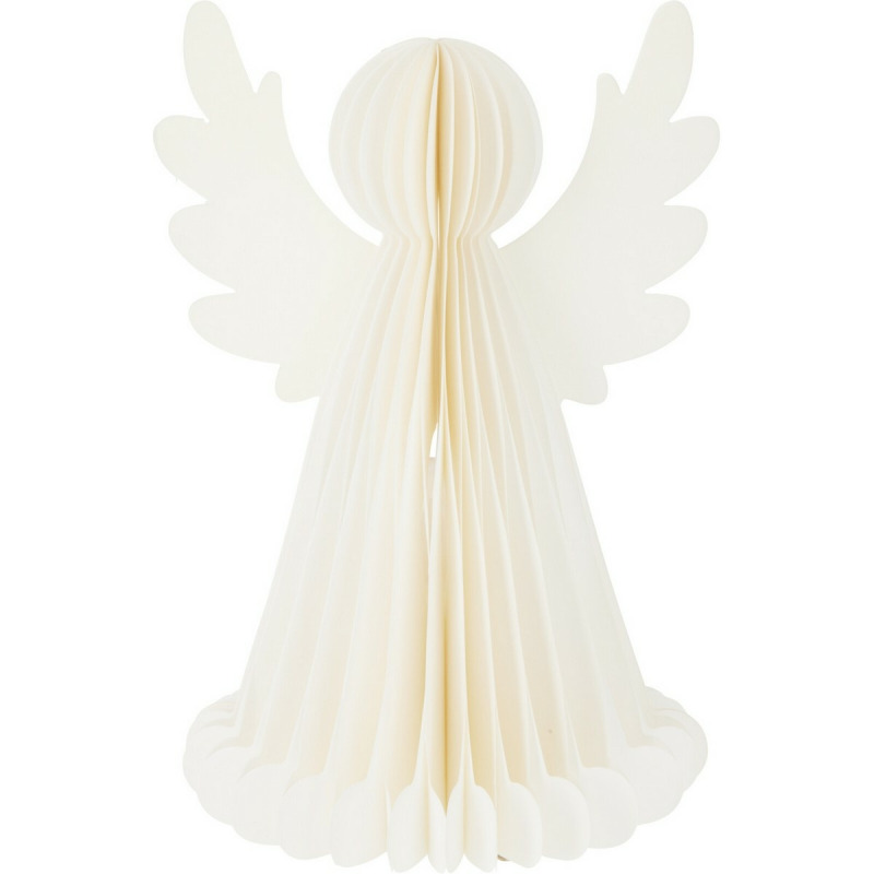 Home Styling Collection Svítící vánoční dekorace, papírový anděl se 6 LED diodami bílý
