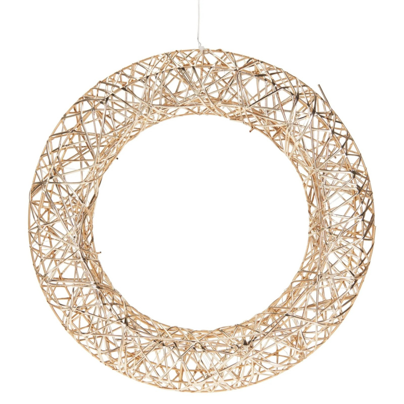 Home Styling Collection Vánoční dekorace, věnec s LED, Ø 40 cm zlatý