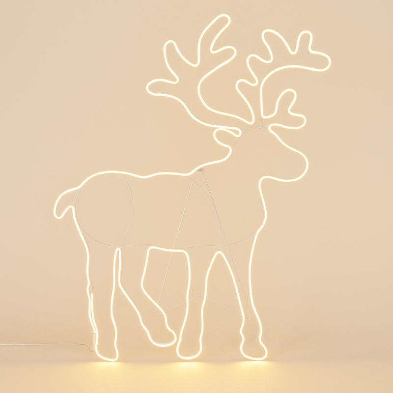 Home Styling Collection LED vánoční dekorace, sob, 100 x 80 cm bílý