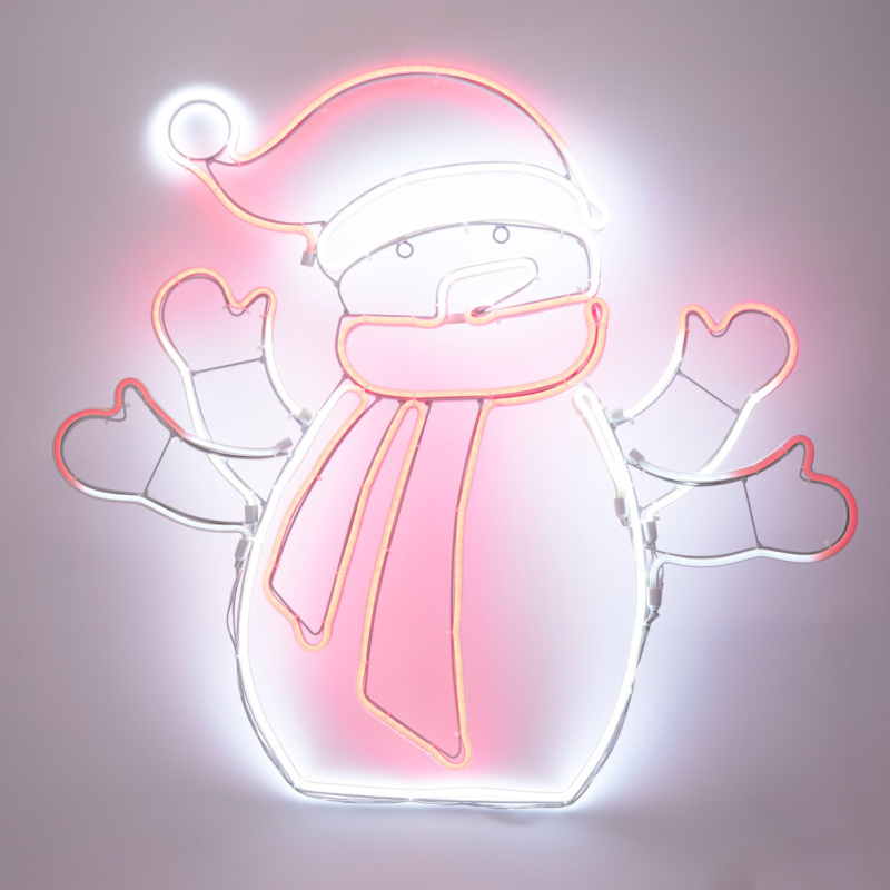 Home Styling Collection LED vánoční dekorace, sněhulák, 68 x 61 cm bílý