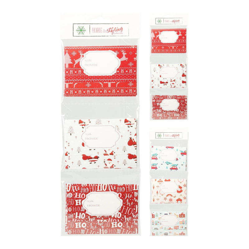 Vánoční dárková obálka 11 × 8 cm (mix dekorů) - 6 kusů