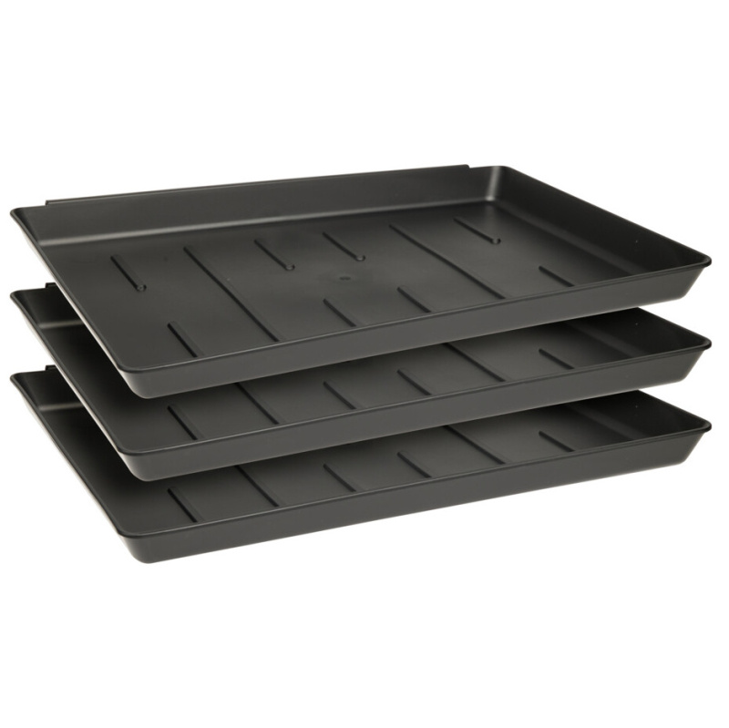 Home Styling Collection Odkapávač na boty NIU, 3 plastové misky, 35 x 27 x 3 cm černá