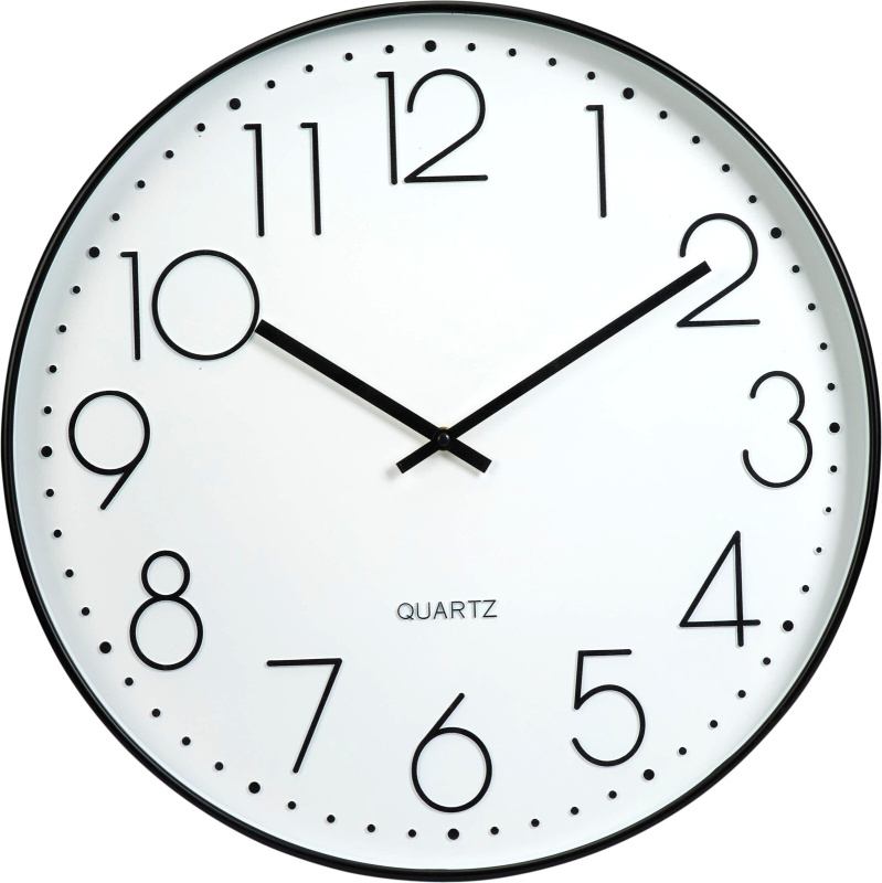 Home Styling Collection Nástěnné hodiny s černým rámem, Ø 50 cm bílý 104792