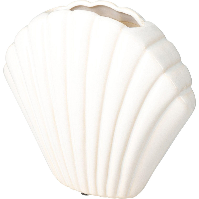 Home Styling Collection Keramická váza ve tvaru mušle, kamenina, bílá, 17 x 7,5 x 16,5 cm bílý 104535