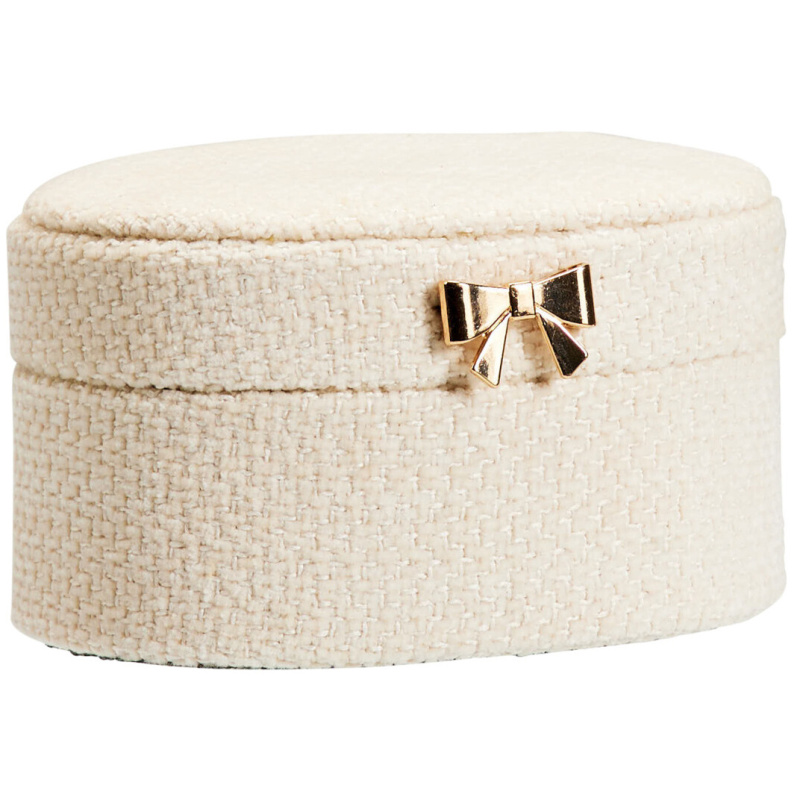 Home Styling Collection Šperkovnice s mašlí, 12 x 6,5 x 10 cm béžová 104740