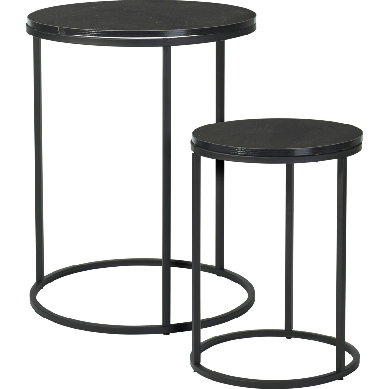 Home Styling Collection Sada 2 stolků s mramorovou deskou MARMER černá 104778