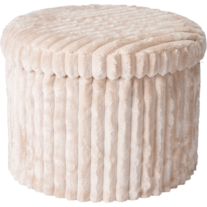 Storagesolutions Skládací kulatý taburet s úložným prostorem, Ø 43 cm x 32,5 cm - béžový béžová