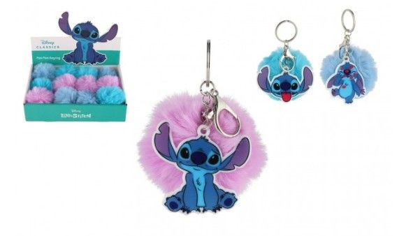 Přívěsek na klíče Stitch s bambulí