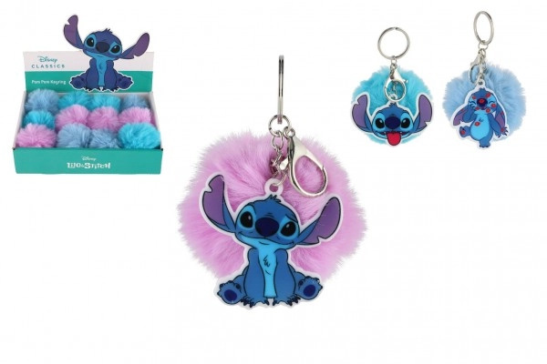 Přívěsek na klíče Stitch s bambulí