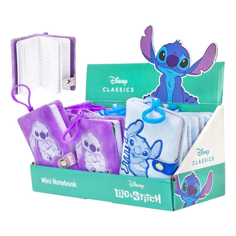 Mini zápisník DISNEY Lilo & Stitch s plyšovým povrchem a přívěskem