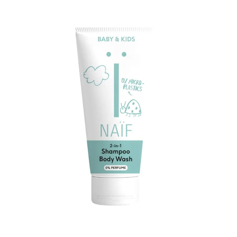 Naif Baby & Kids 2-in-1 dětský mycí gel a šampon bez parfemace 200 ml