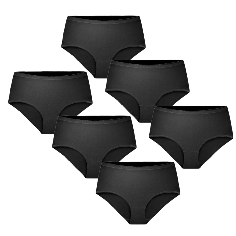 6PACK dámské kalhotky Gaubert bezešvé černé (GBTW-951) S/M