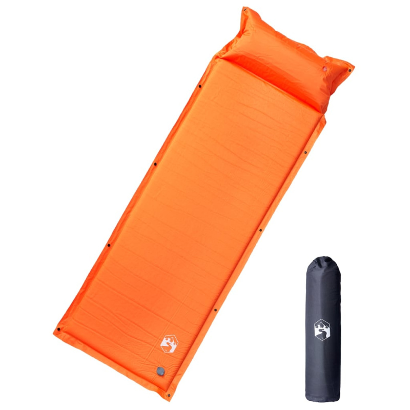 Samonafukovací Kempingová Matrace S Polštářem 1 Osoba Oranžová - orange / 195 x 64 x 4.5 cm