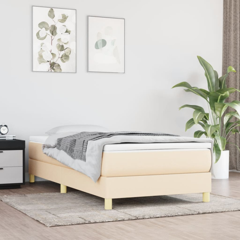 Box spring postel s matrací krémová 120x190 cm textil