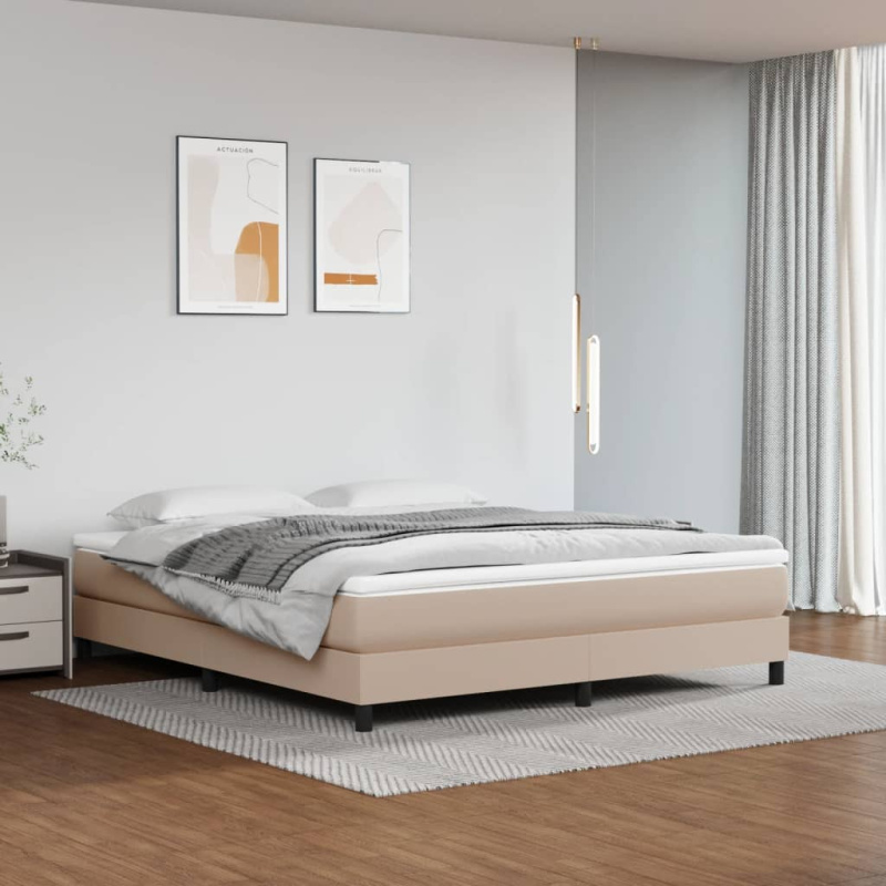 Box spring postel s matrací cappuccino 120x190 cm umělá kůže